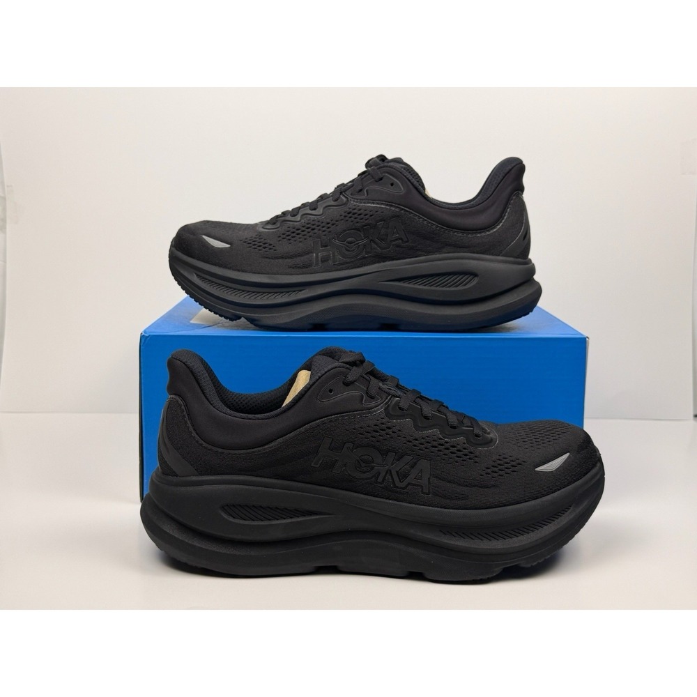 Hoka‎ One One Bondi 9 Running Shoes Men's Size 10 D Triple Black 1162011-BBLC